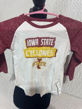 Iowa State Cyclones Raglan Long Sleeve Tee - White & Maroon
